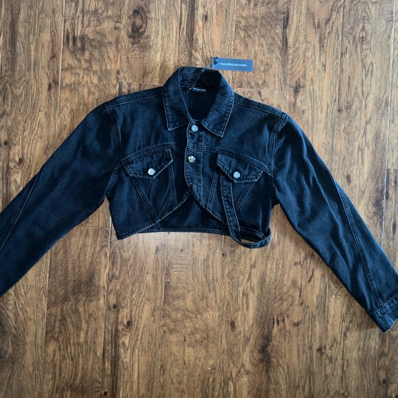 Manière de Voir Black Cropped Carpenter Jacket - Picture 4 of 9